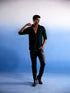 Men's Green Fancy Sequined Shirt